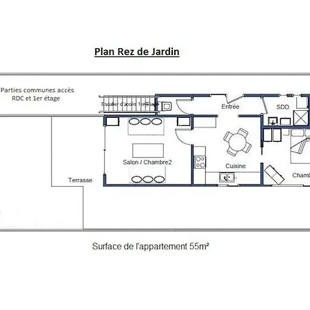 Apartamento Rez De Jardin 3 Pieces 150m De La
